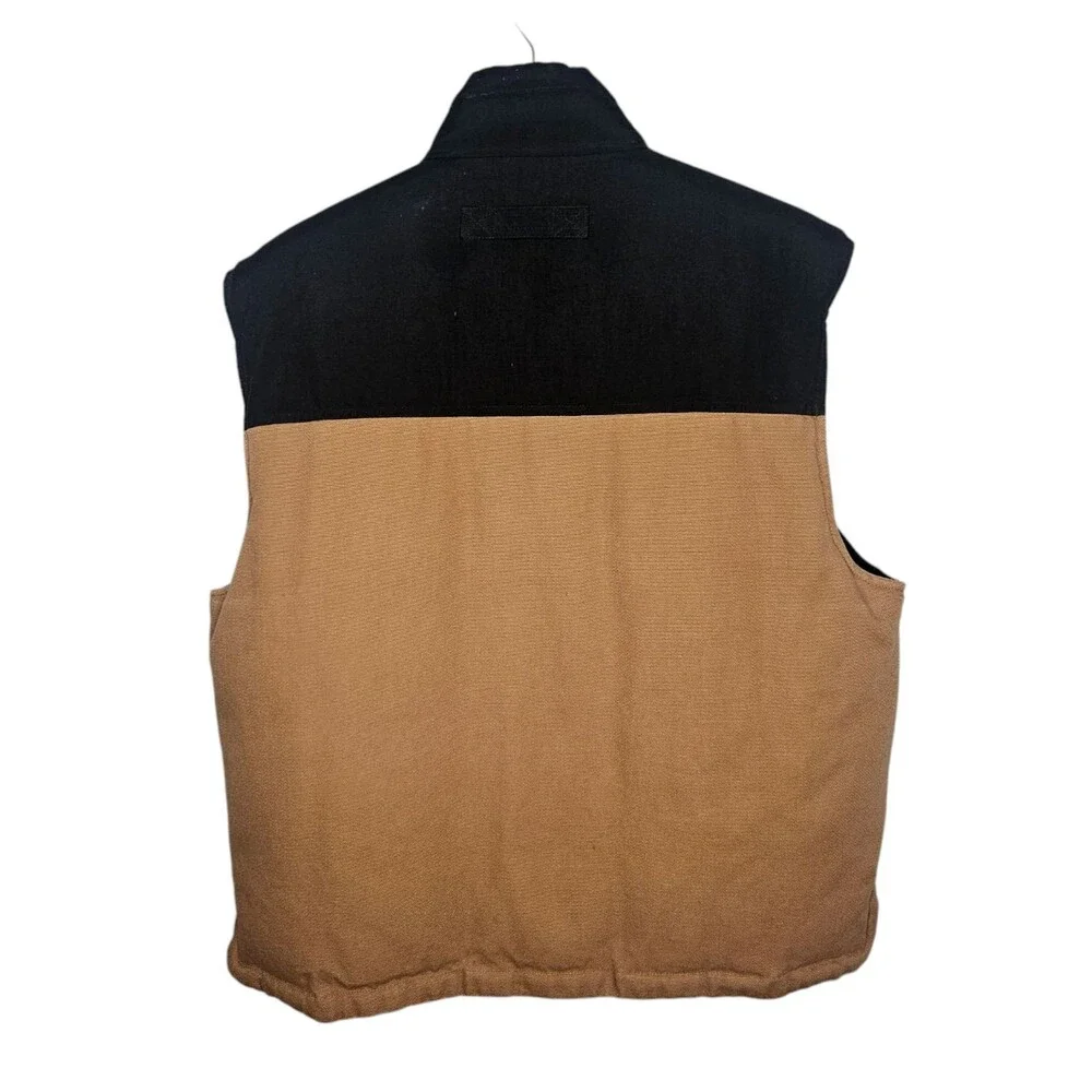 DULUTH TRADING Canvas Work Vest Men's Large Goose Down Insulated Utility Rugged